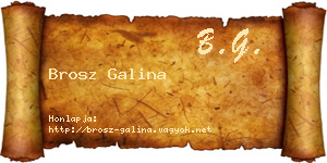 Brosz Galina névjegykártya